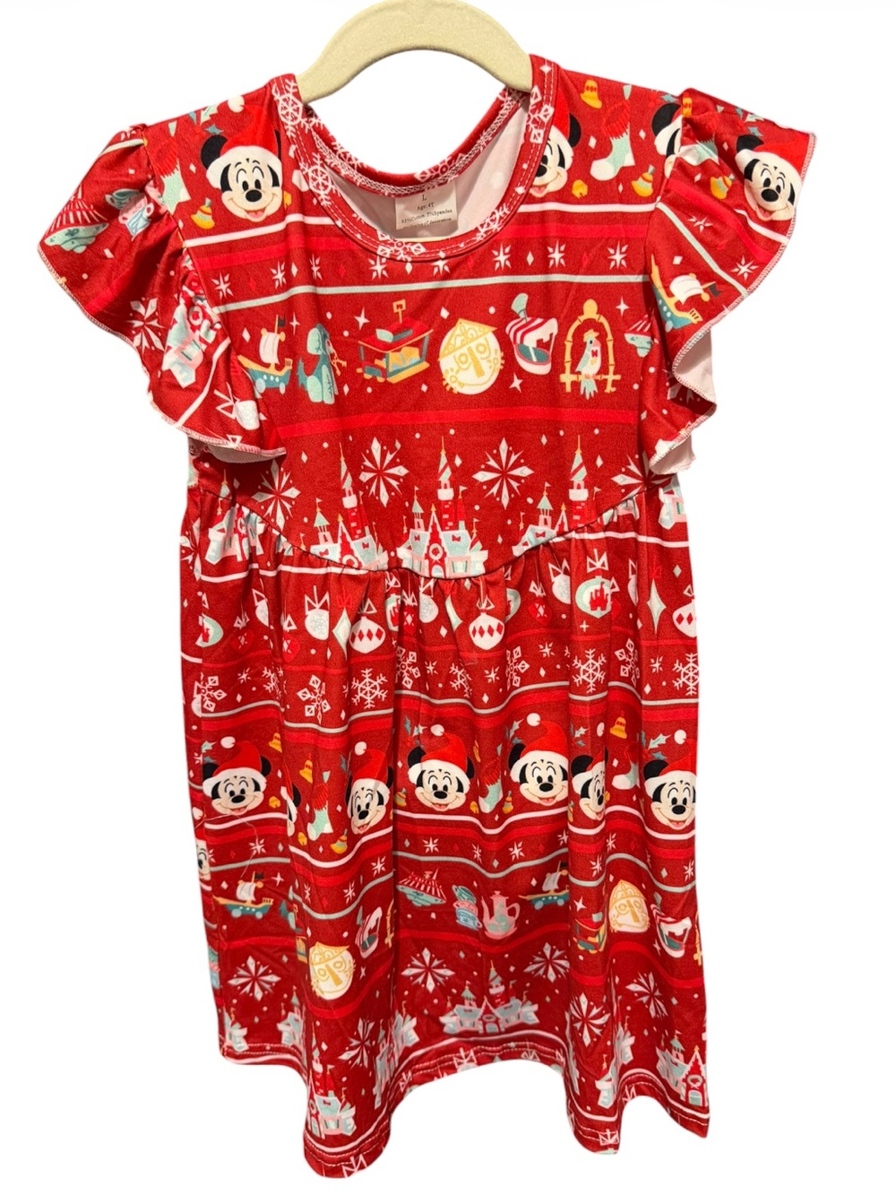 Holiday Mickey Mouse Print Dress NEW Size 4T